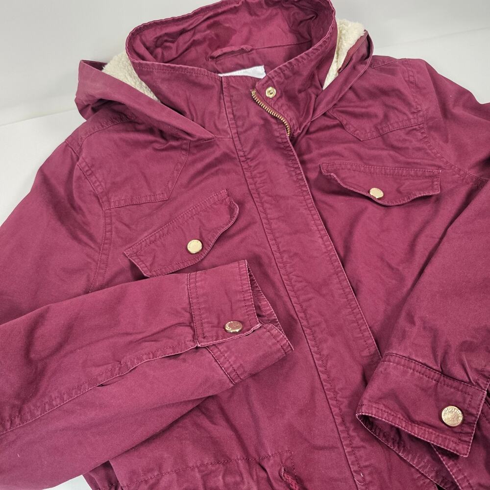 Marezzi Couture Women’s Medium Sherpa-Lined Maroon Chore Jacket coat - Picture 3 of 13